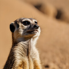 Fototapeta premium Portrait of a Meerkat (Suricata suricatta)