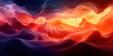 Fototapeta premium Abstract landscape with vibrant colors and flowing lines.