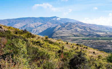 Beautiful dramatic stunning mountain views in Clyde New Zealand landscape