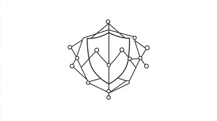A stylized shield illustration with network connections, representing digital security and protection.