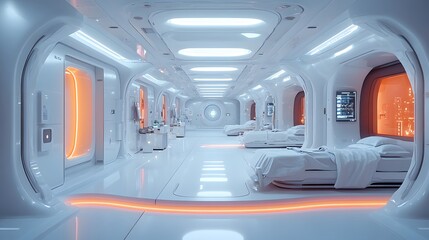Fototapeta premium Futuristic Hospital Room