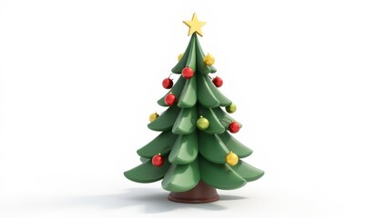 Fototapeta premium christmas tree isolated on white