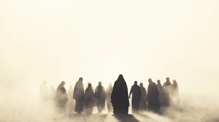 In the presence of the Divine. A depiction of Jesus appearing to His disciples after His resurrection, enveloped in divine light.

