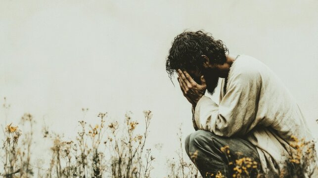 Thy Will Be Done: Jesus&rsquo; Prayer in the Garden. Jesus praying fervently in the Garden of Gethsemane  before His sacrifice.