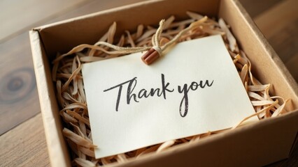 Handwritten Thank You Note on Seed Paper in a Gift Box