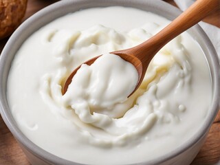 Curd in the pot with mint ai generated file.