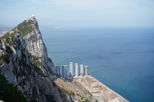 Gibraltar rock and view on Mediterranean 