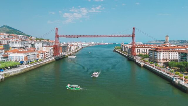 Vizcaya bridge in the Biscay province, Bilbao, Basque country, Spain