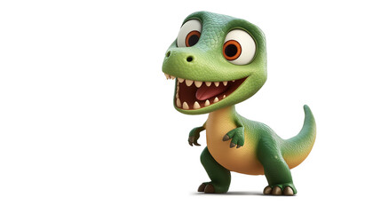 Fototapeta premium A cute cartoon Dinosaur isolated on a white background