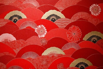 a minimal pattern of japanese washi paper, red.