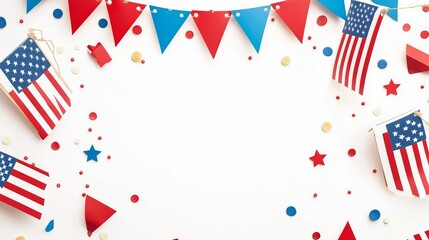 Obraz premium Festive background with flags and decorations.