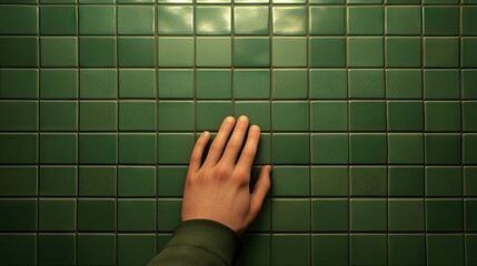 A man's hand interacts with an electric heating panel while experiencing warmth in a cozy indoor environment