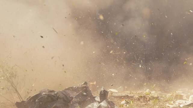 Real Powerful Explosion Near The Building