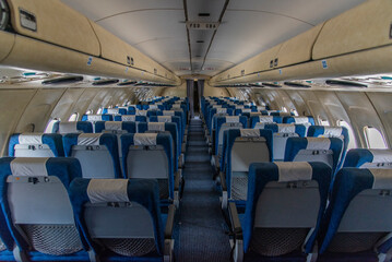 Interior of empty aircraft seats