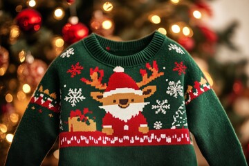 Green Christmas jumper pattern