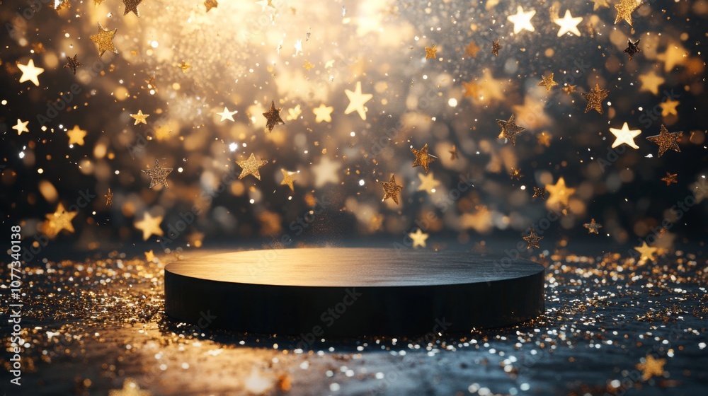 Poster a captivating backdrop filled with sparkling stars and dazzling lights, perfect for enhancing a perf
