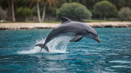 Obraz premium Dolphin in its natural environment in the sea
