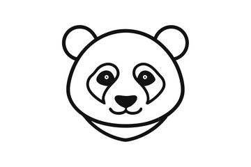 Fototapeta premium Simple and Stylish Panda Head Logo in Single Line Drawing – Vector Art