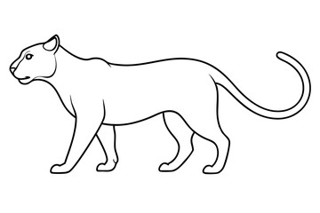 Fototapeta premium Minimalist Panther in Line Art Vector Illustration