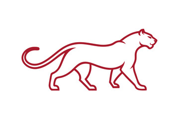 Obraz premium Minimalist Panther in Line Art Vector Illustration