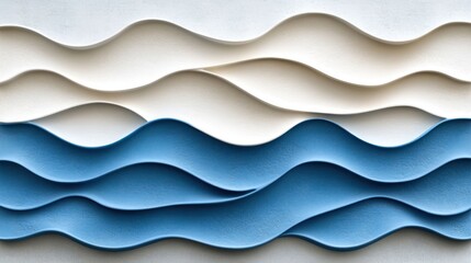 Fototapeta premium Abstract blue and white waves.