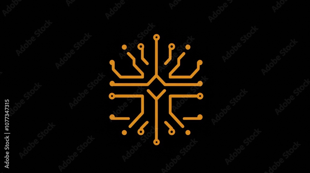 Leinwandbilder a microchip icon featuring intricate digital traces symbolizes the integration of technology in ever