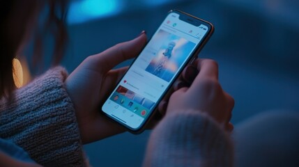 Person Scrolling Through Social Media on a Smartphone