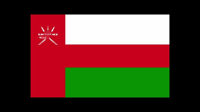 Oman Country Flag Shapes and Elements Construction Animation