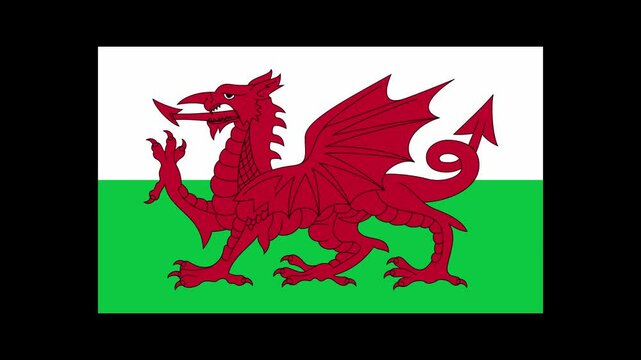 Wales Country Flag Shapes and Elements Construction Animation