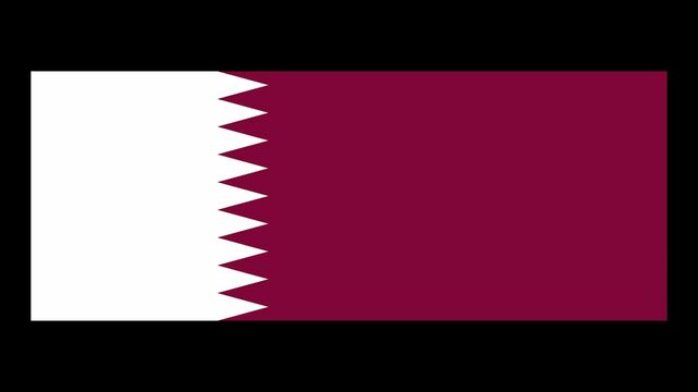 Qatar Country Flag Shapes and Elements Construction Animation