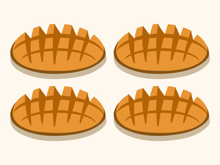 Diced mango. Fruits, berries, healthy food, proper nutrition. Vector illustration
