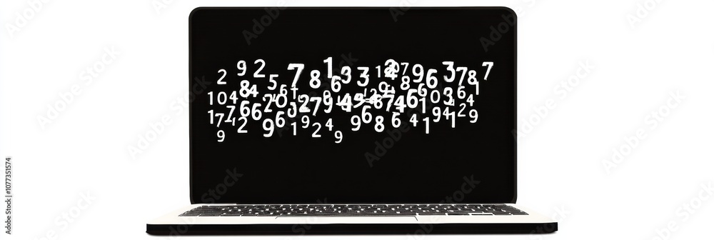Leinwandbilder a laptop silhouette displays falling numbers, symbolizing the world of tech support and digital serv