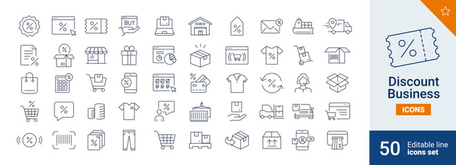Discount icons Pixel perfect. shopping, money, product, ...	
