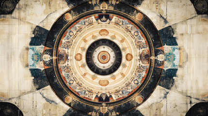 Intricate Tiered Mandala Design for Meditation and Reflection in Bold Colors and Patterns