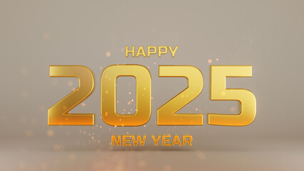 "3D Happy 2025 New Year Celebration