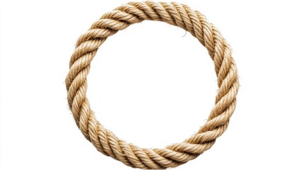 Obraz premium Circular rope knot on white background: symbol of unity and strength
