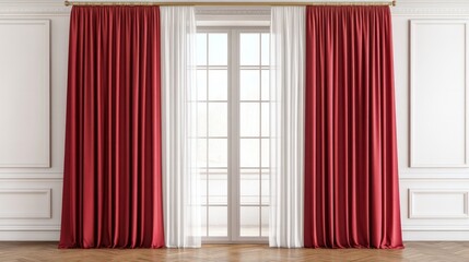 red curtain background