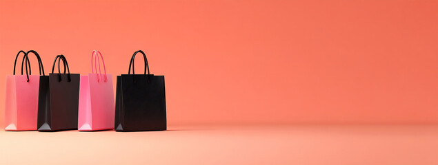 Bright bags on simple backdrop