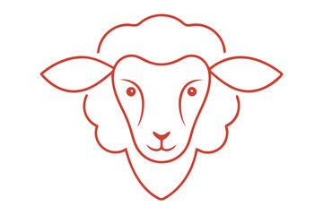Minimalist Line Drawing of Sheep Head Logo Vector Illustration | Clean Line Art Design