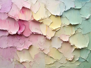 Obraz premium Close up of a colorful paint peeling off of a wall