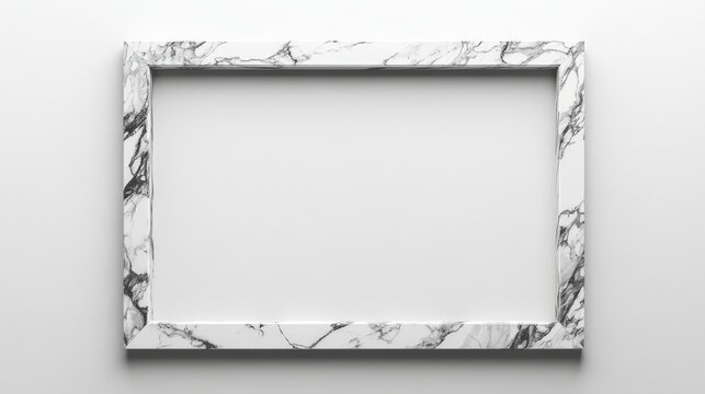 Minimalist marble pattern frame against white background