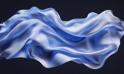 Obraz premium 3D render of an abstract blue wavy cloth