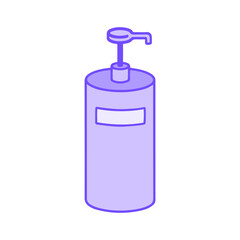 Lavender hair lotion bottle in doodle style isolated. Drawn illustration of hair lotion, perfect for showcasing hair lotion benefits and enhancing hair care routines for soft, manageable hairstyle.