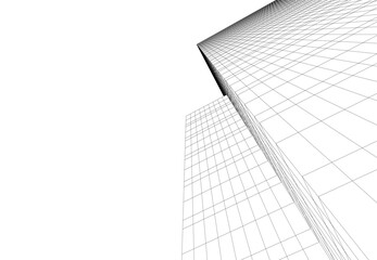 Fototapeta premium abstract architecture building vector drawing