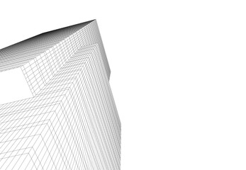 abstract architecture building vector drawing