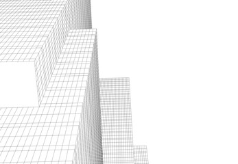Fototapeta premium abstract architecture building vector drawing