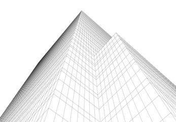 Fototapeta premium abstract architecture building vector drawing