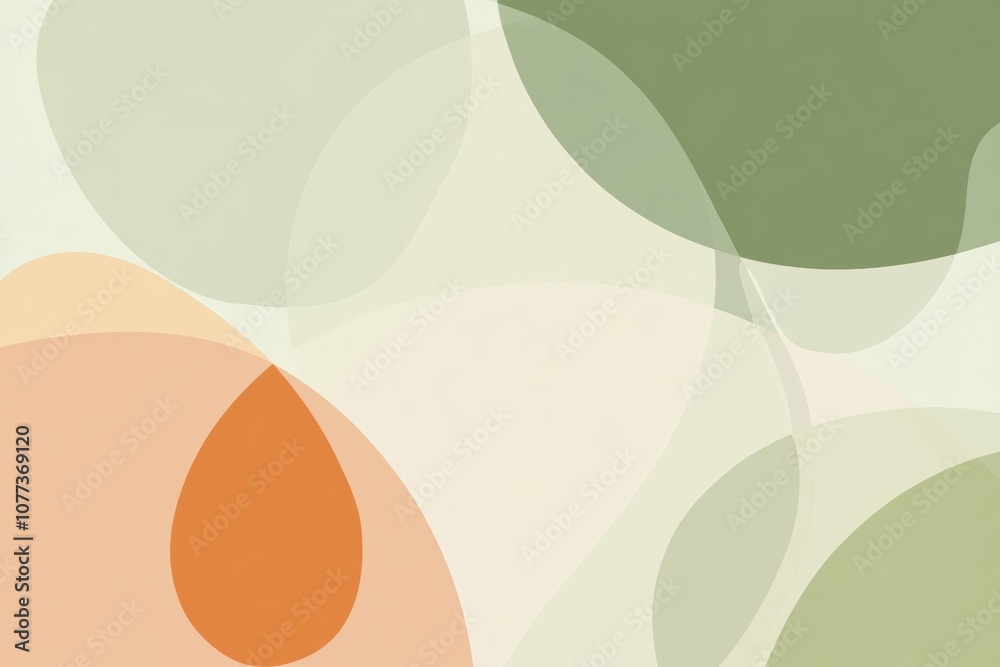Poster softly blended organic shapes in muted tones create a tranquil and minimalist aesthetic ideal for co