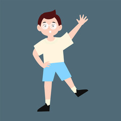 School man wearing uniform clothes cartoon design stock. Junior high school students with backpacks and books, male and female school pupils flat vector illustration set. Happy friends going to school