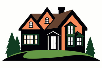 Elegant Maison Silhouette Vector Illustration Stylish Architectural Design